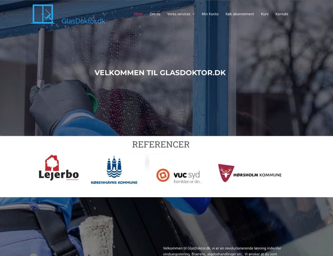 Glasdoktor.dk til salg - abonnementsbaseret vinduespolering - til hjem og erhvervsbygninger