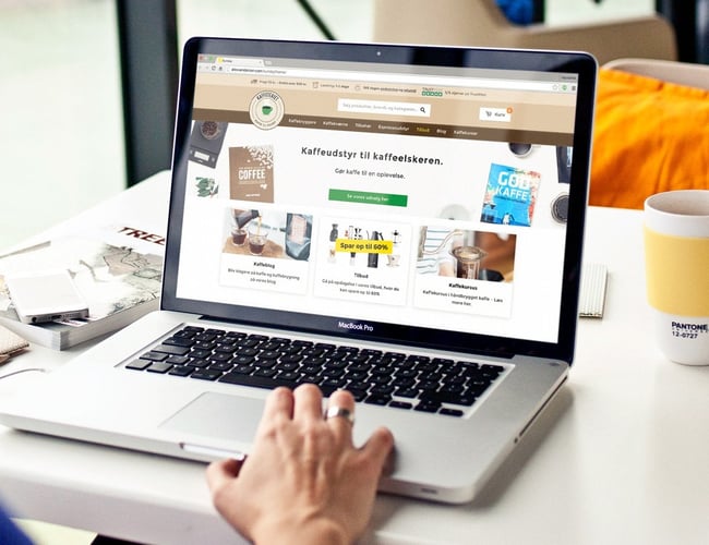 Webshop med salg af kaffe & kaffeudstyr til private - 9574 kunder