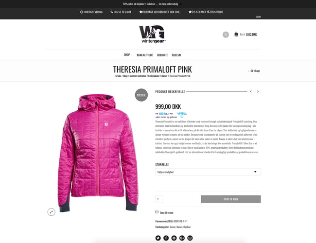 Wintergear.dk - Populær webshop i vækst. Salg af vintertøj, skibeklædning, Outdoor wear.