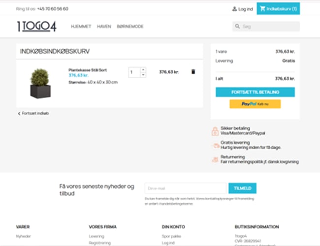 Færdig køreklar webshop klar til din succes / 1togo4