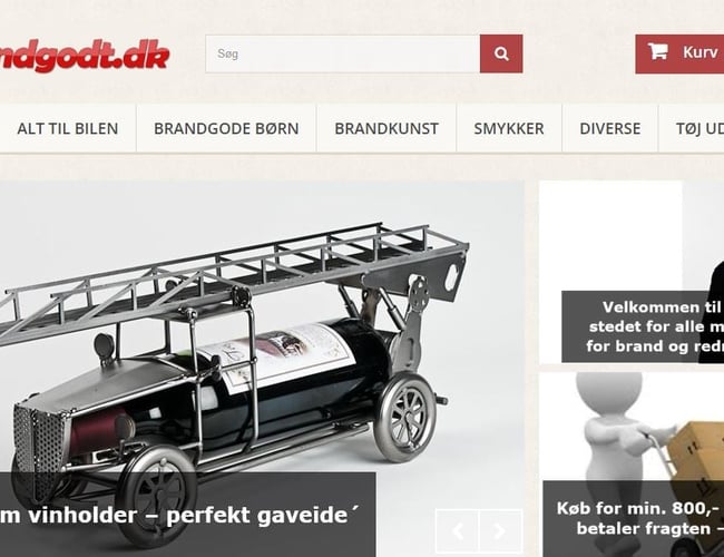 Webshop med salg af merchandise til brandmænd - Bruttoresultat  39.000 kr. & inkl. varelager: 45.000 kr.