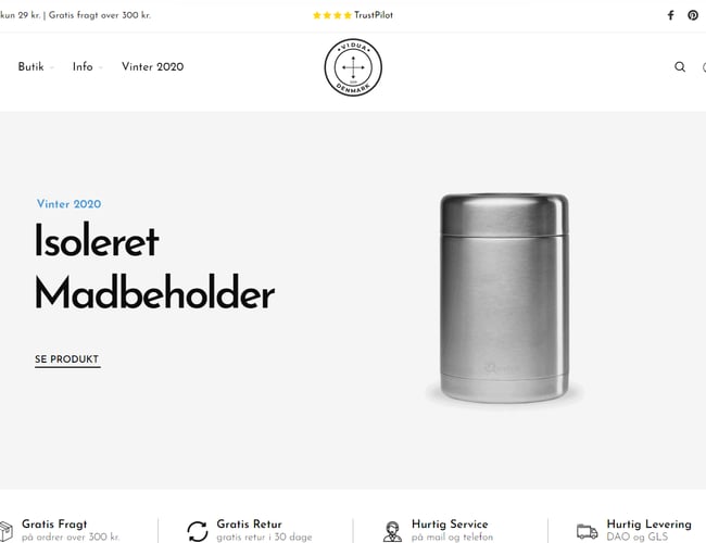 Livsstil og Bæredygtigheds Webshop med Professionel Hjemmeside Sælges