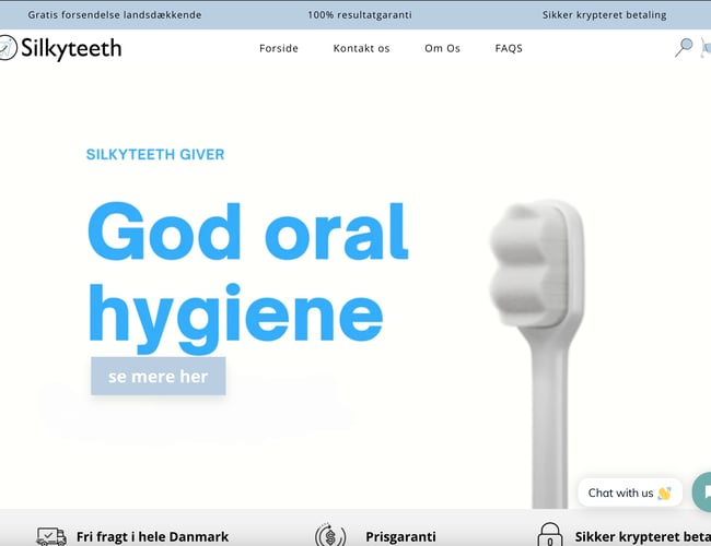 Køreklar webshop med salg af nyudviklet tandbørster