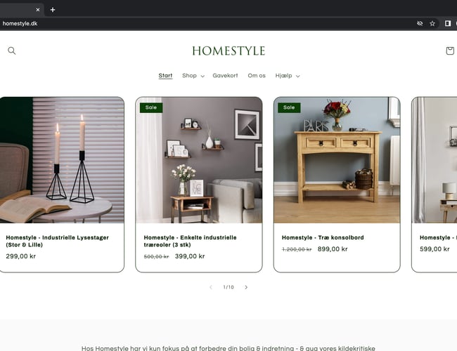 HOMESTYLE l 100% køreklar dropshipping hjemmeside til salg