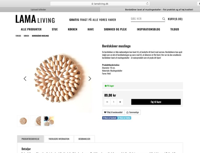 Webshoppen lamaliving sælges - Interiør til hjemmet