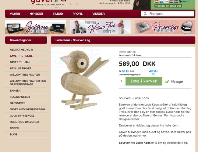 romantiskegaver.dk + finagåvor.se - 1 koncept, 2 webshops.