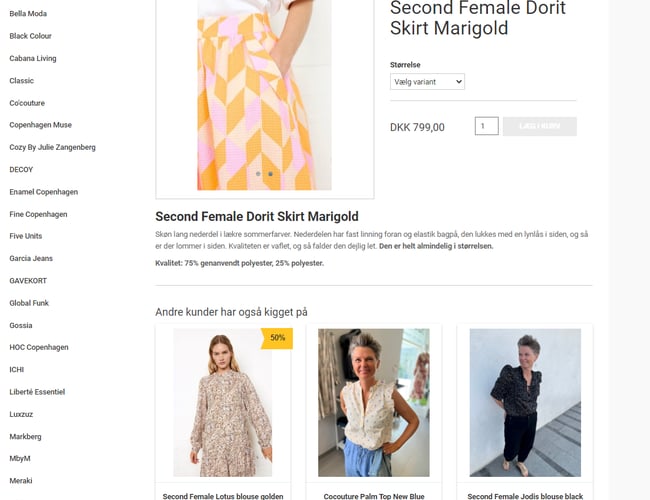 Lækker tøjbutik og webshop sælges.