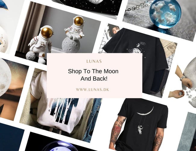 Dropshipping webshop - Produkter indenfor tema med måne og space