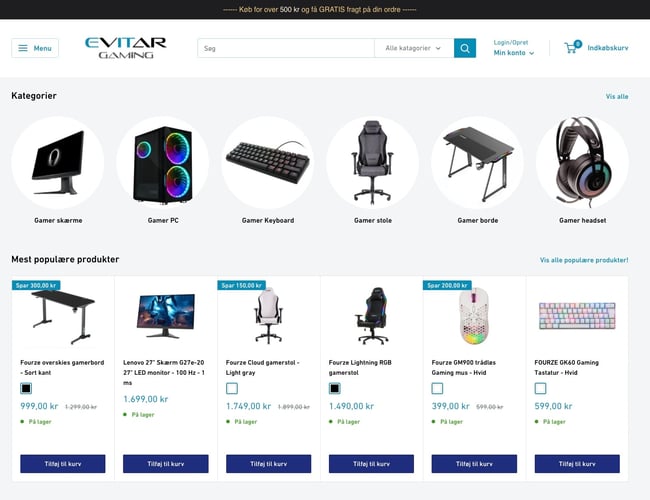 Gaming udstyr med leverandøraftale + 4.6 trustpilot score - Omsætning seneste 8 måneder 114.000 DKK