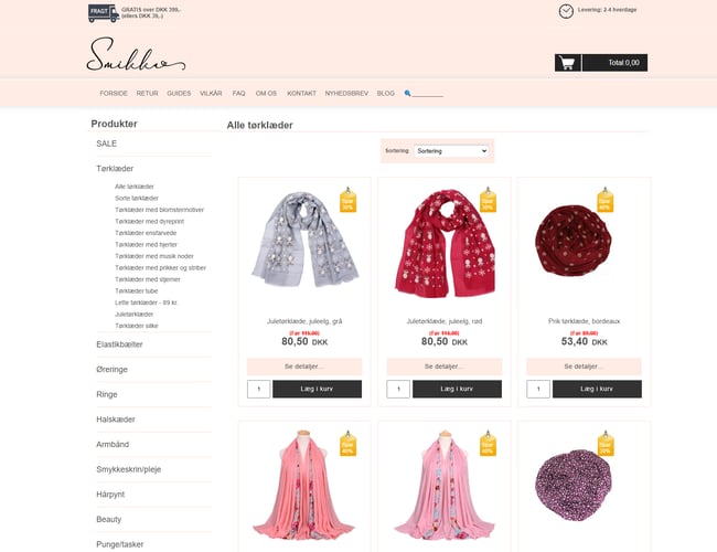 (Varelager 36.000 medfølger) 12 år gammel webshop med accessories til kvinder sælges