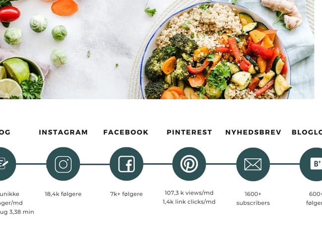Velbesøgt sundheds- og opskrift hjemmeside - 40.000-120.000 unikke (organiske) besøgende per måned afhængig af sæson 