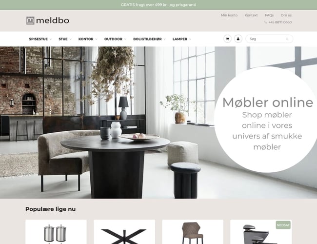 Webshop med møbel og boligtilbehør - Omsætning de første 12 mdr. 750.000 kr.