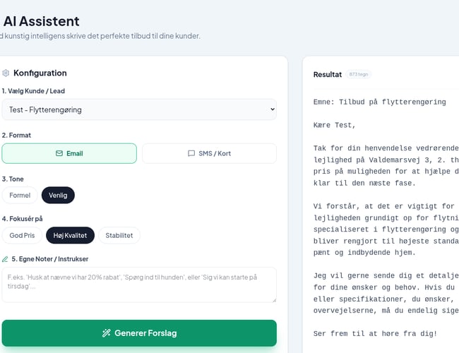  Cleanero.dk - SaaS Lead-platform med AI, CRM & Credit-system