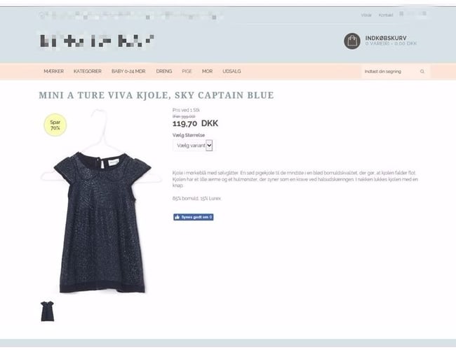 Flot webshop med børnetøj. Dandomain og Onlineplus design