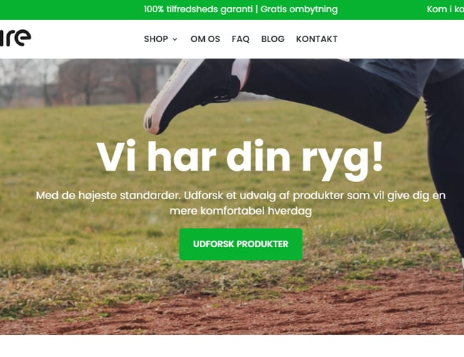 Webshop med salg af massagepistol og produkter mod rygsmerter - Omsætning: 162.000 kr. 