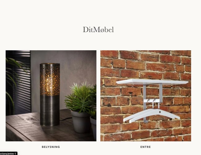 ditmøbel.dk - Køreklar dropshipping side med salg af møbler og møbler - stort potentiale!