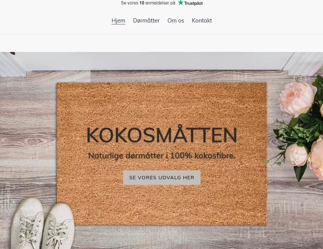 Veletableret webshop med salg af kokosmåtter - Overskud ÅTD på 60.000kr. 