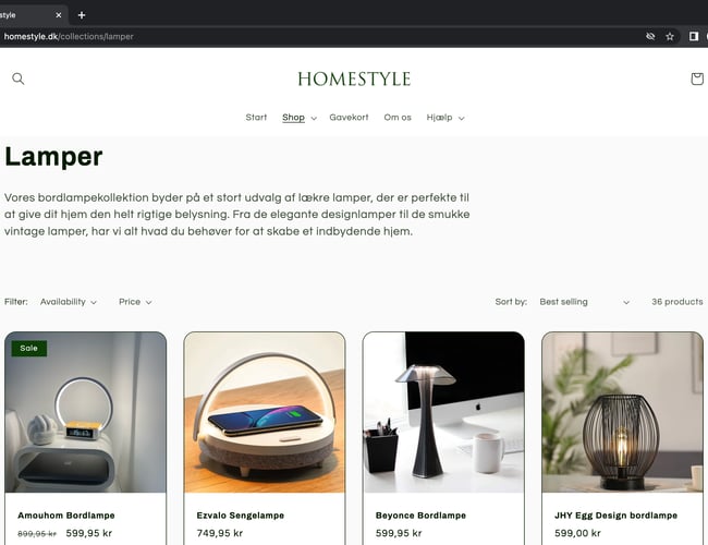 HOMESTYLE l 100% køreklar dropshipping hjemmeside til salg