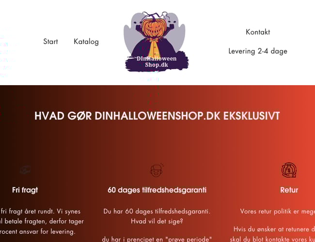 Webshop med halloween produkter - Dropshipping med 2-4 dages levering 