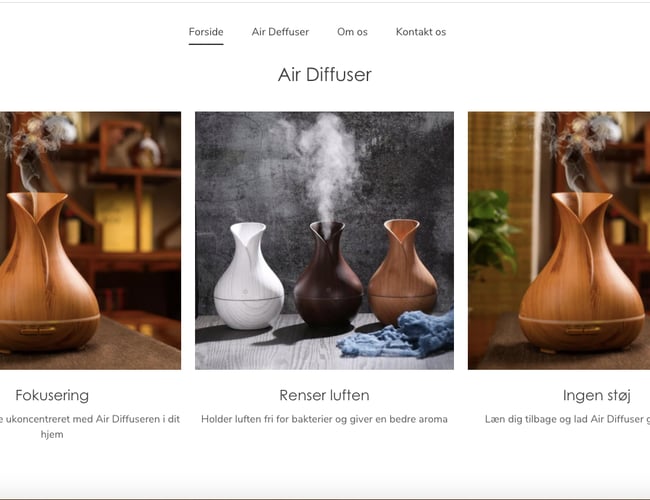 Unik webshop med salg af aromaterapi produkt