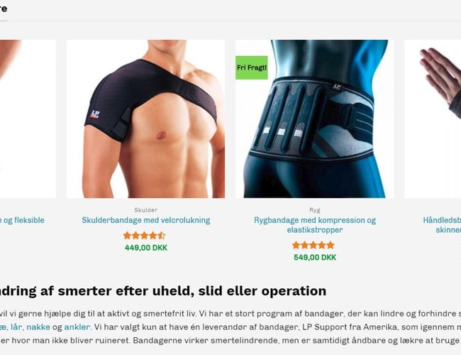 Webshop med bandager sælges - Månedlig omsætning på ca. 20.000 kr. - Wordpress