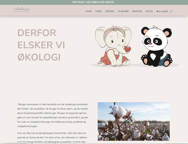 Lulle & Lou - Webshop med økologisk børnetøj fra England (BabyMori) og et fra USA (Winter Water Factory).