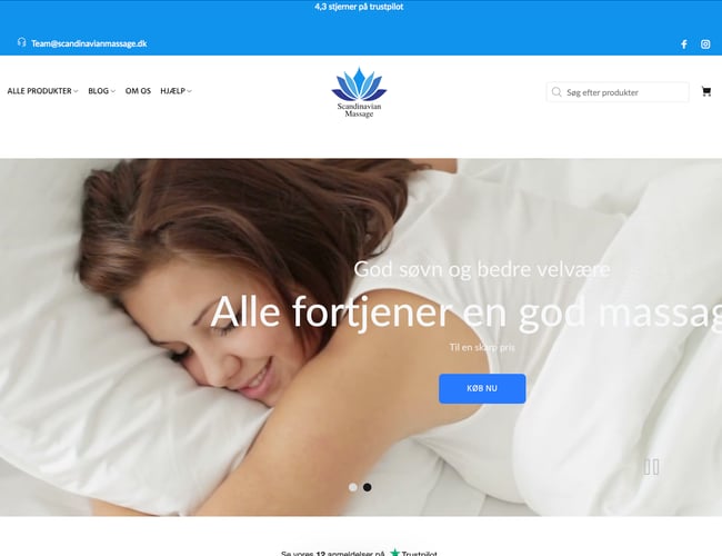 Dansk webshop med potentiale, salg af massageapparater 
