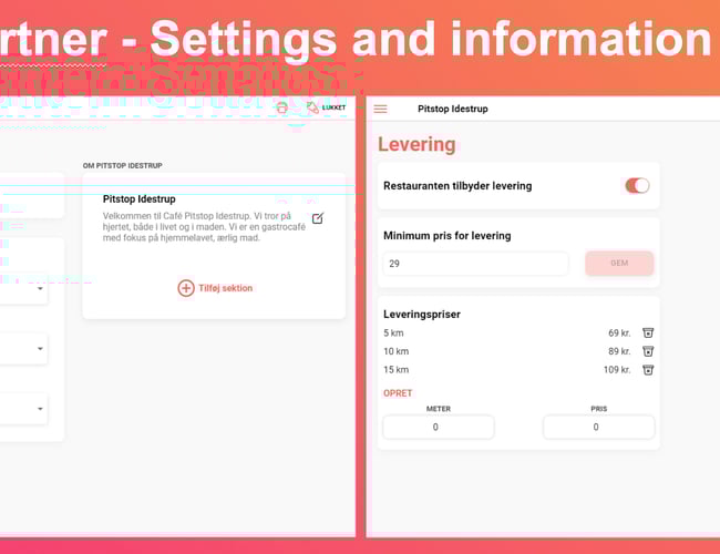 Mad bestillingsplatform - Platformen er testet med 15 forskellige restauranter og cafeer
