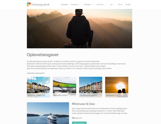 Affiliate gaveunivers med stort overskud - 31.000 organiske besøgende pr måned samt 70 i domain rating