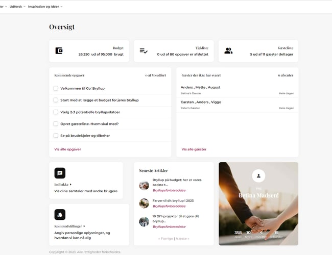 GoBryllup.dk - Kørerklar bryllupsplatform for kommende brudepar