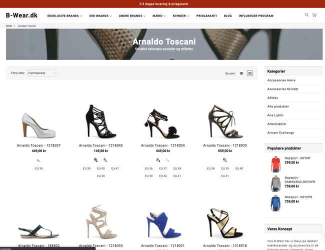 Webshop med salg af mærkevaretøj - Dropshipping fra en pålidelig leverandør i Italien. 