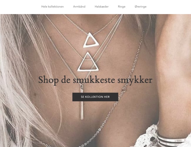 Flot smykkewebshop med unikke designs og klar til omsætning