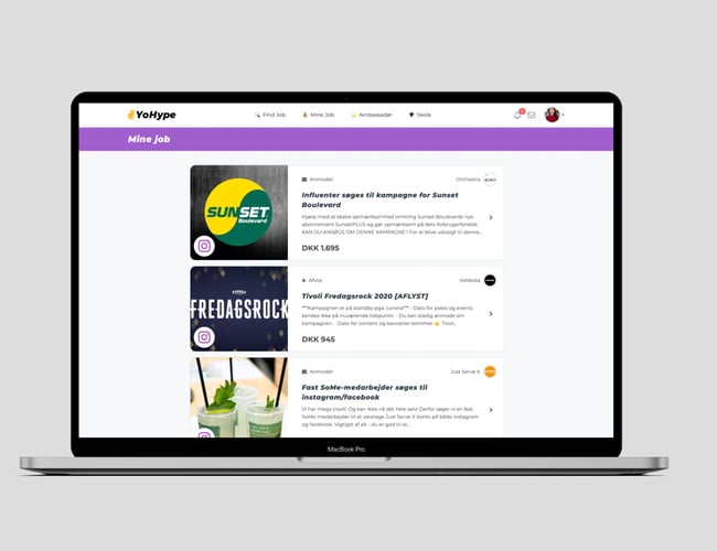 Influencer App/Web-platform med +3.500 brugere
