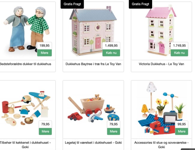 2 x Webshop med salg af legetøj og babyudstyr. Sælges til under lagerværdien