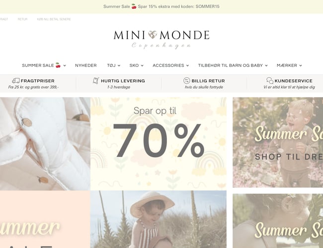 Børnetøjs webshop til salg med mange muligheder!