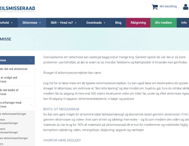 Skilsmisseraad.dk - Webshop sælges. God månedlig passiv indtjening.