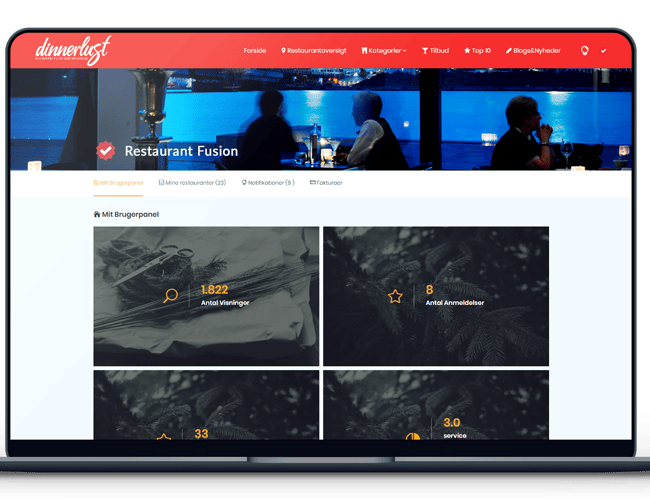 Restaurationsportal og køreklart abonnementskoncept til salg - Høj organisk trafik