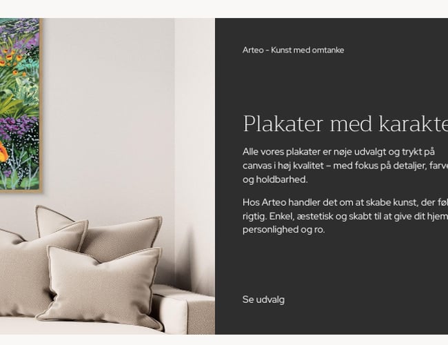 Attraktiv plakatwebshop med automatiseret lager 