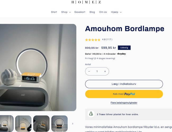 HOMEZ | 100% Køreklar dropshipping webshop med møbler/indretning