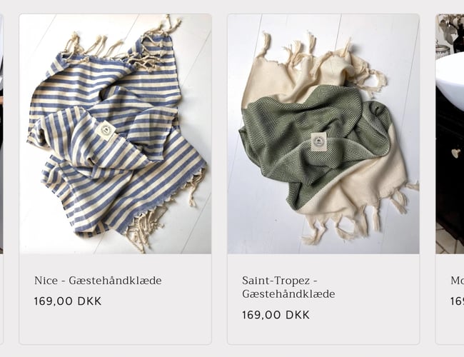 Ny pris - Veletableret webshop med stort lager af hammamhåndklæder