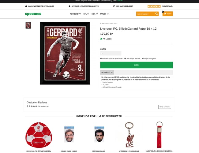 Webshop med 440.000 kr. i omsætning - Salg af fodbold merchandise