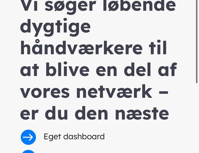 Håndværker/service formidlings side 