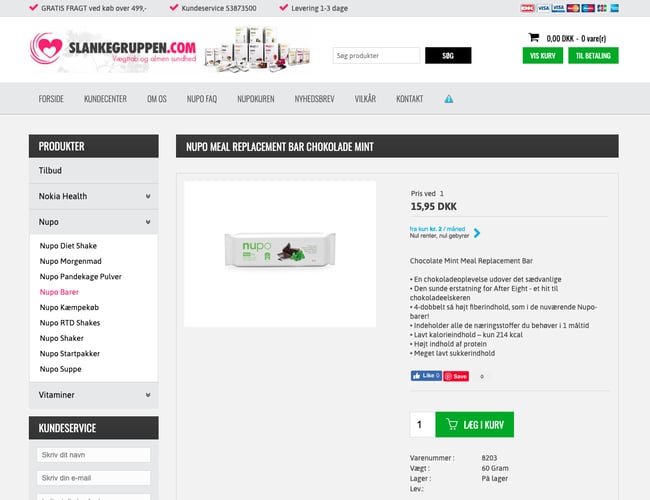 Slankegruppen.com - Salg af webshop med fokus på slankeprodukter. Omsætning ca. 200.000