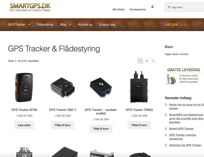 Webshop med egen sporings portal og salg af gps tracker  - Omsætning 2022: 50.000 kr.