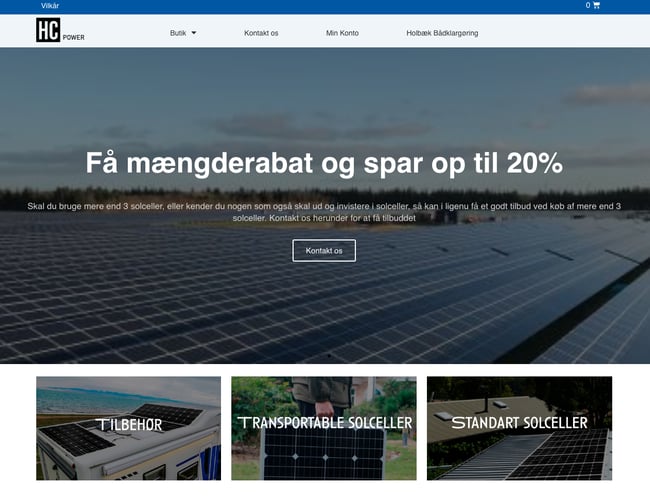 Dropshipping webshop med salg af solceller i høj kvalitet 