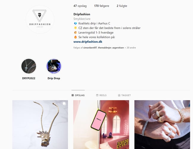 Dripfashion.dk - Niche smykkeforretning med et stort potentiale - Omsætning 2022: 60.030 kr.
