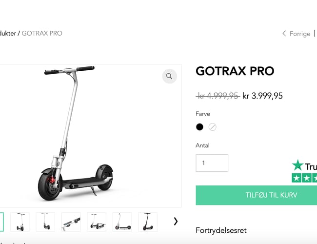 Dropshipping webshop med salg af elektriske løbehjul - 33.000 kr i omsætning