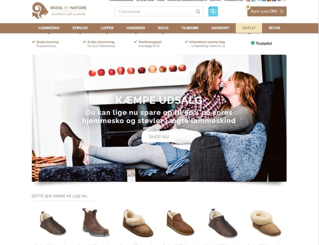 Salg af premium domæne og tilhørende webshop til salg af uldprodukter med 4,8* Trustpilot score