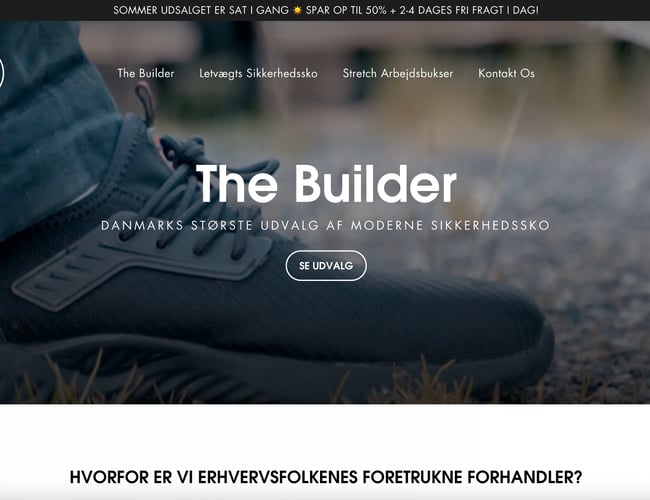 Webshop med salg af sikkerhedssko - Omsat for +261.000,- kr. - Dropshipping webshop med 2-4 dages levering