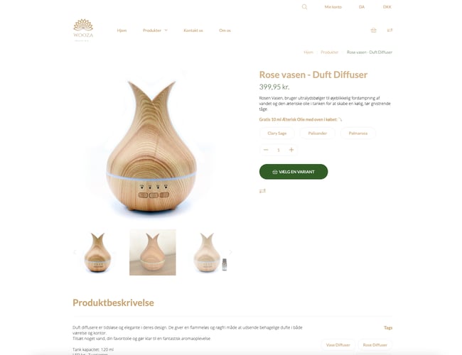 Wooza.dk | Aroma/duft Diffusere | Startklar Dropshipping Webshop | 